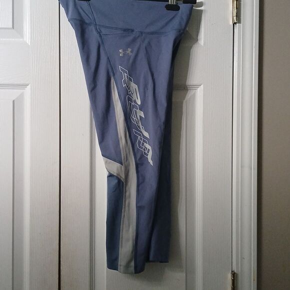UNDER ARMOUR WOMENS HEATGEAR COMPRESSION MILEAGE GRAPHIC CAPRI BLUE Sz M NWOT - Picture 9 of 10